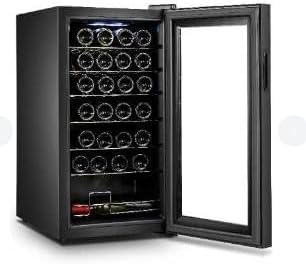 Wine Fridge 28-bottle, Red Wine Cooler Refrigerator Advanced Cooling Tech, Stainless Steel Wine Fridge Cabinet Temperature Control 40-66°F Mini Wine Cellar for Home, Office, Bar (28 Bottles)