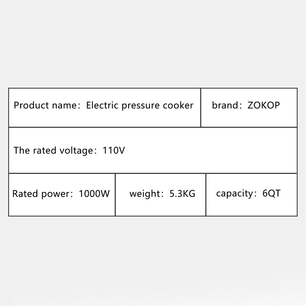 ZOKOP 13-in-1 Electric Pressure Cooker Multi-Functional Push-button Pressure Pot