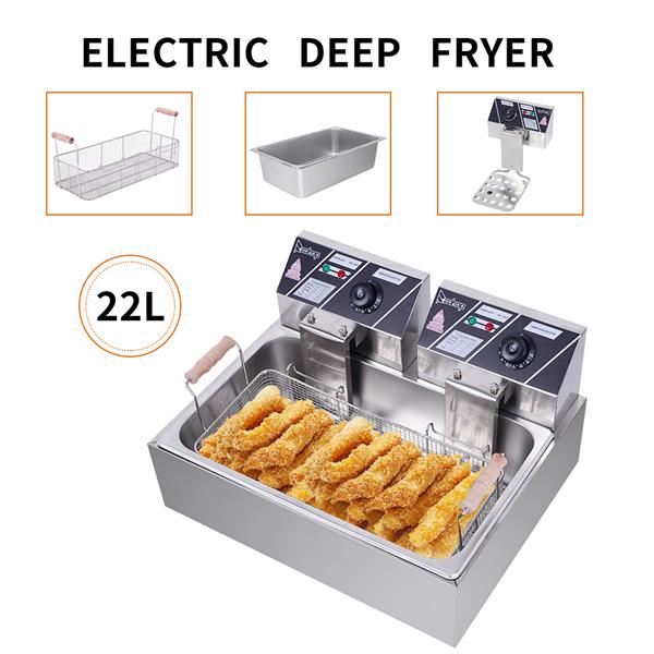 ZOKOP Electric Fryer EH830 12L Single-Cylinder 5000W Stainless Steel Large Oil Consumption