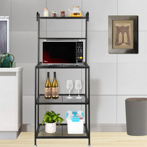 RONSHIN 4-tier Kitchen Shelf with Wire Mesh Storage Rack Black