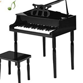 YIWA Children 30-key Wooden Piano with Music Stand Mechanical Sound Black