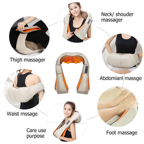 DSSTYLES U-shaped Shoulder Neck Massager 3-speed Rolling Kneading Massager Grey
