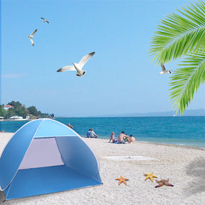 THBOXES Automatic Opening Camping Tent Beach Shelter Sunscreen Tent Blue
