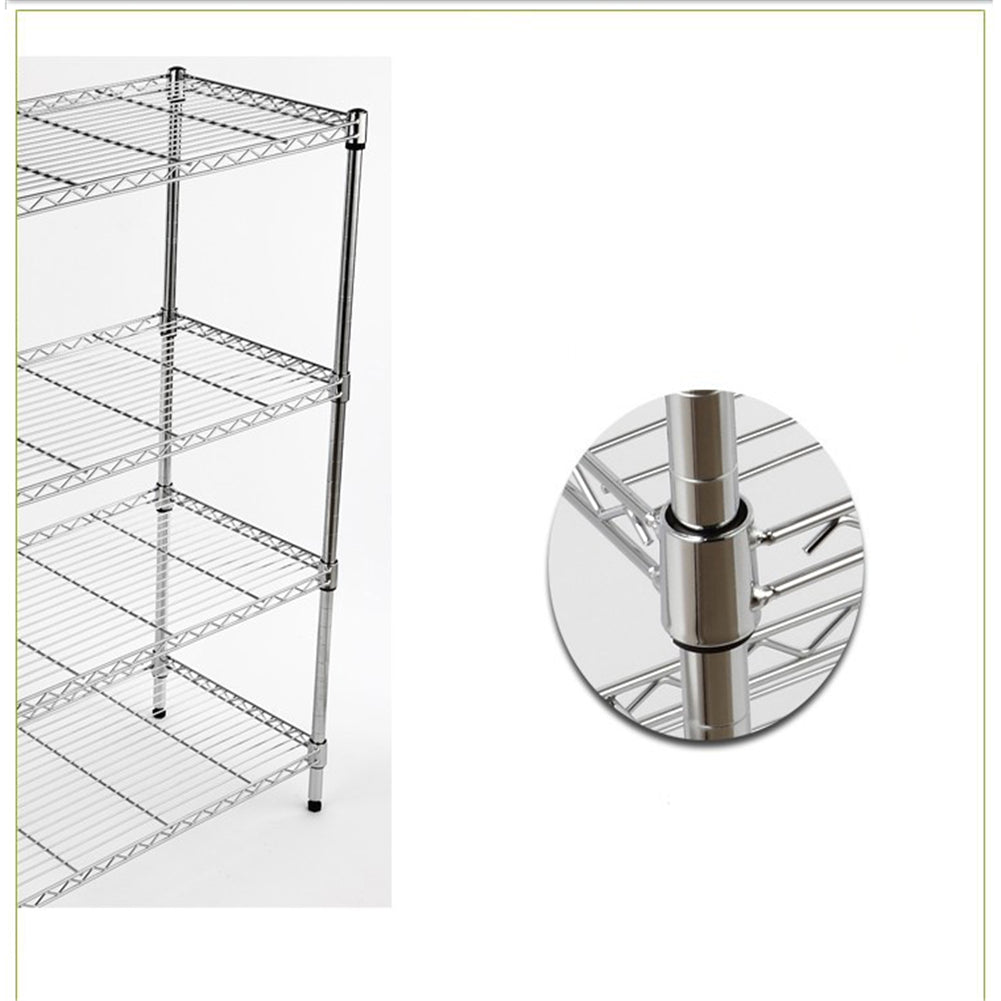 RONSHIN 3-shelf Adjustable Heavy Duty Storage Shelving Organizer Wire Rack Silver