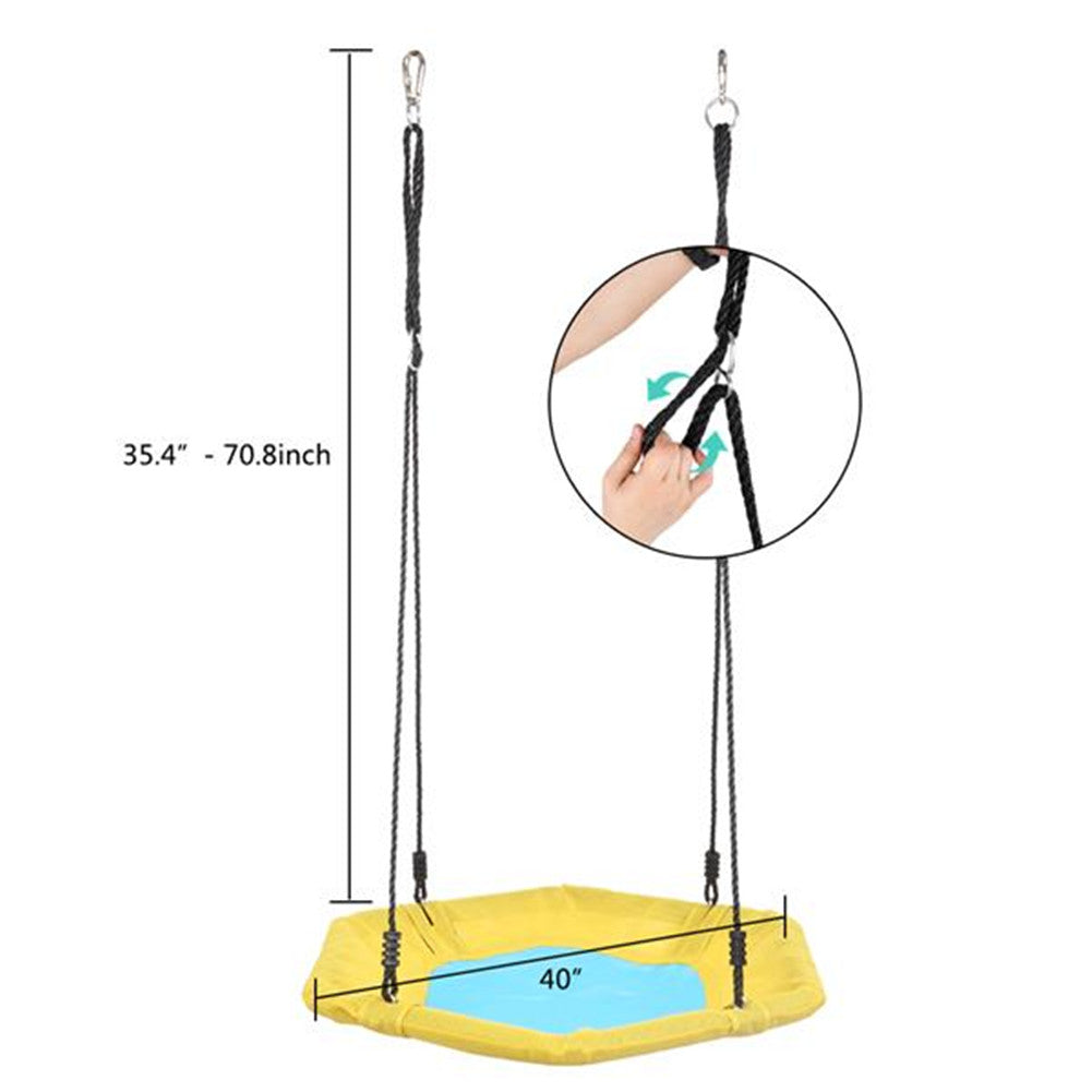 YIWA Hexagonal Swing Diameter 100cm 2 Hooks Removable Swing Toy