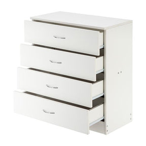 AMYOVE Fiberboard Wood Cabinet Dresser with 4-drawer White