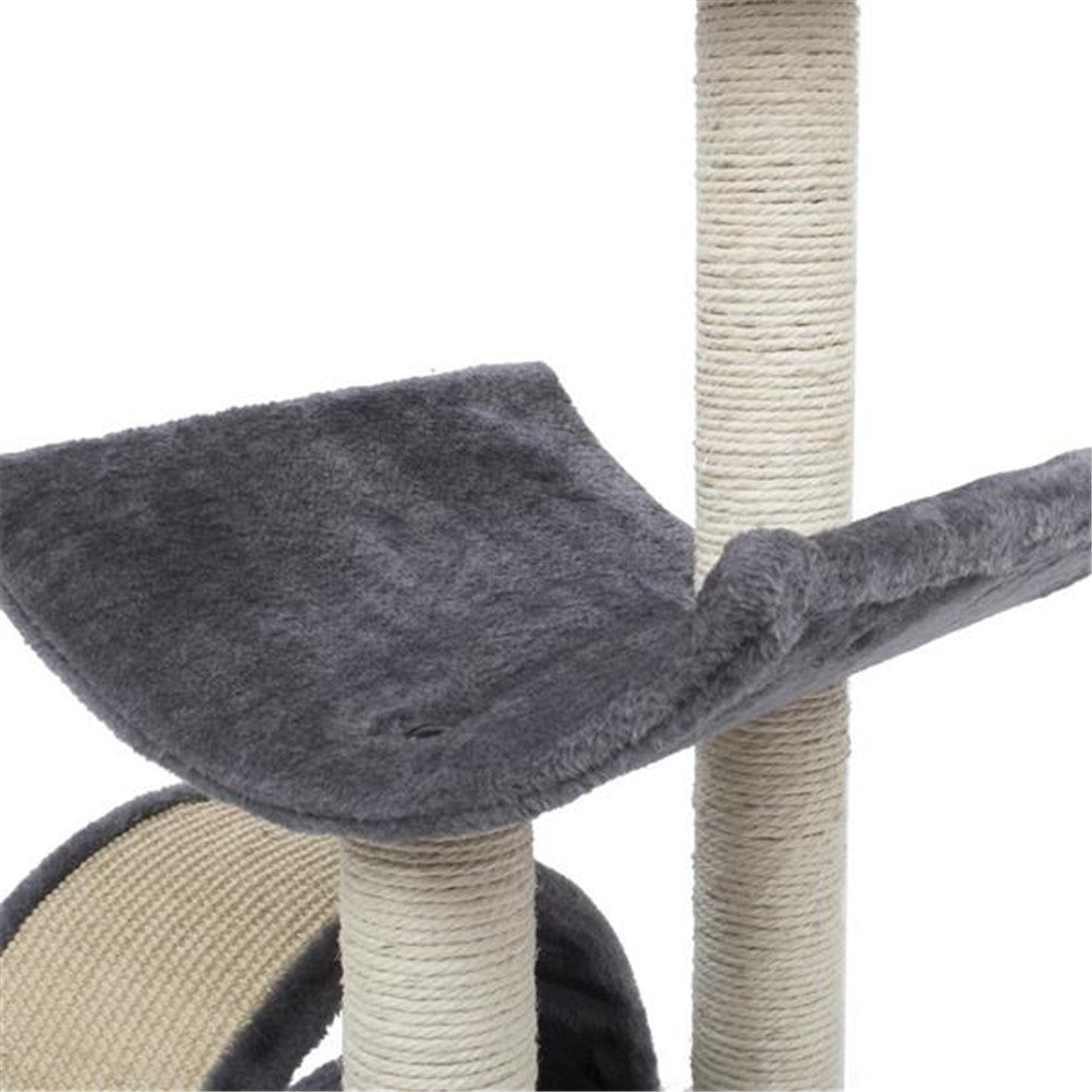 BEESCLOVER Cat Condo Set 28-inch Tree Tower Scratching Post Step Ladder Grey