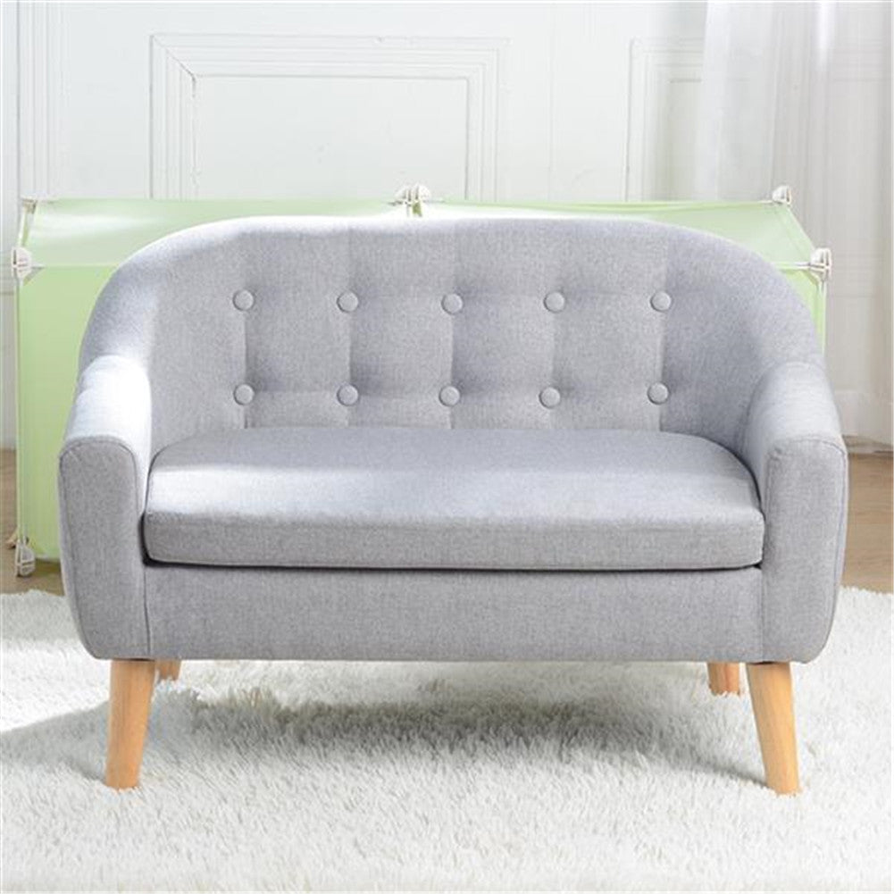 ALICIAN Children Sofa for 2 Kids with Detachable Cushion for Living Room Grey