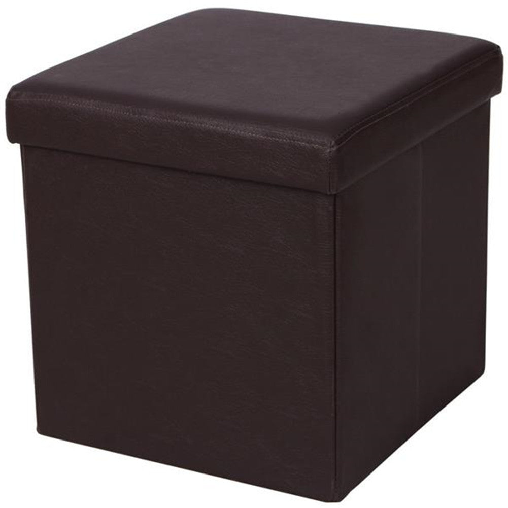 ALICIAN 38*38*38cm Footstool Storage Cube Footrest Seat Brown