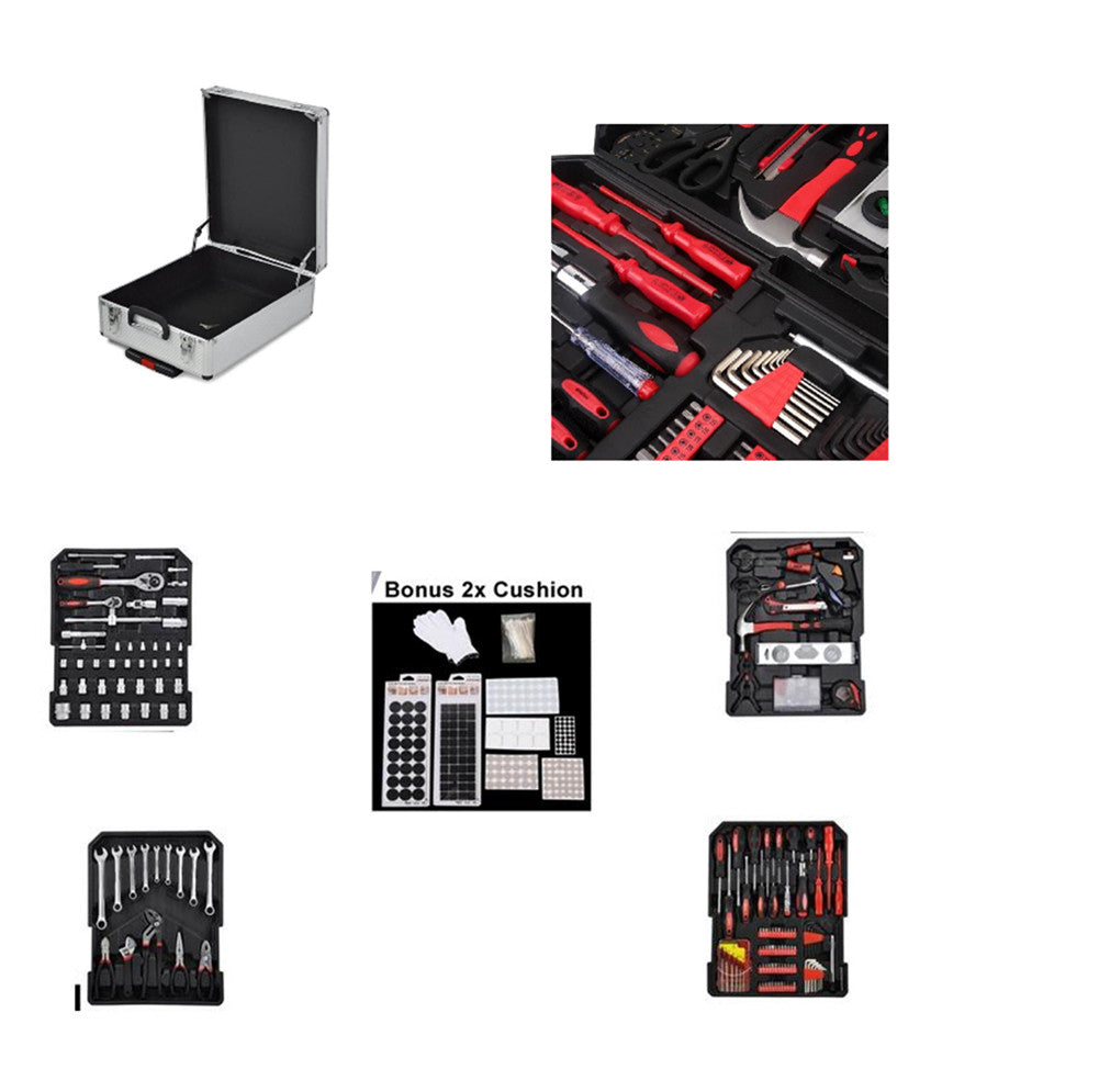 RONSHIN 1199pcs Iron Tool Set with Aluminum Trolley Case for Household Daily Black