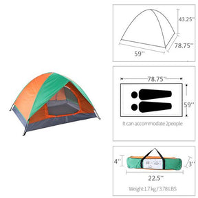 THBOXES Double-door Double-layer Folding Tent for Out Camping Beach Shelter