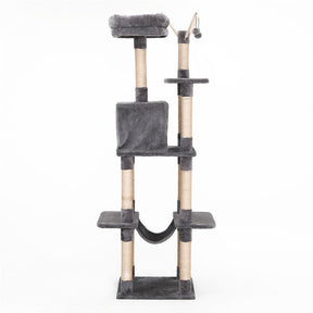 BEESCLOVER Cat Tree Toy Plush Indoor Multistory Cat Tree Toys Cat Climbing Frame Toy Grey