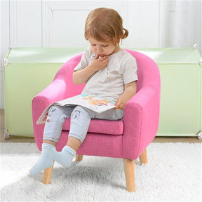 ALICIAN Children Sofa with Detachable Cushion Household Living Room Rose Red