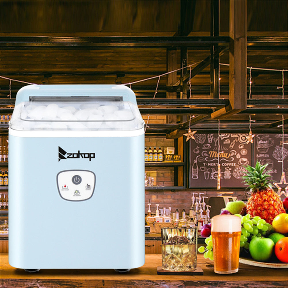 ZOKOP Ice Maker 26lbs/12kg/24h with Plastic Lid Blue
