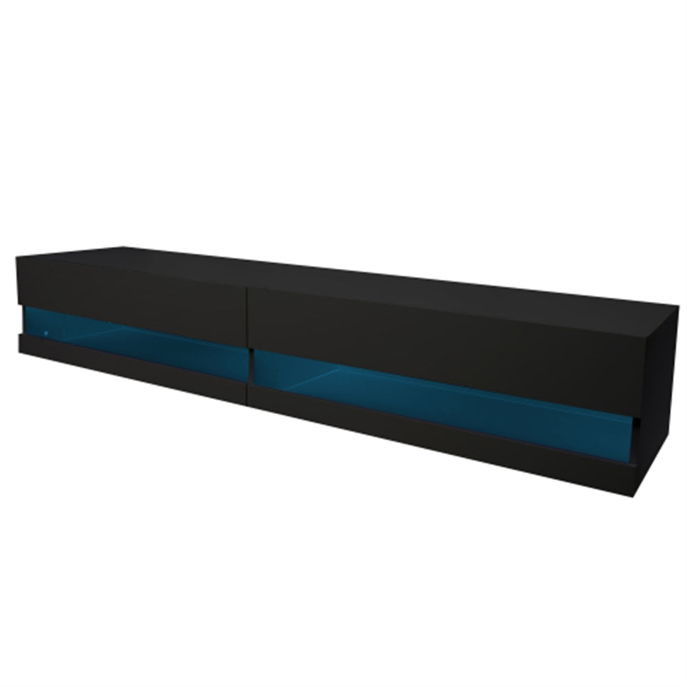 ALICIAN TV Stand with Colorful Light Strip Wall-mounted TV Cabinet Black