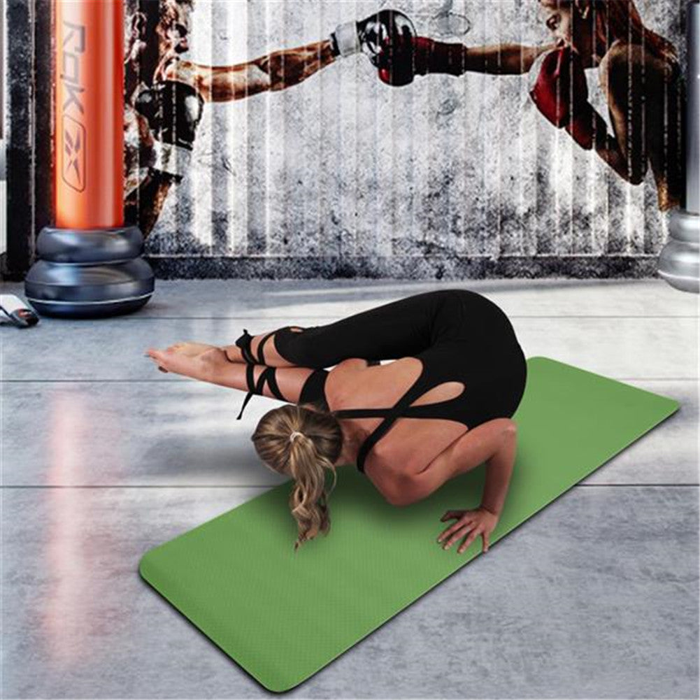 DSSTYLES TPE Yoga Mat 183*61*6cm Non-slip Gym Pad Dark Green