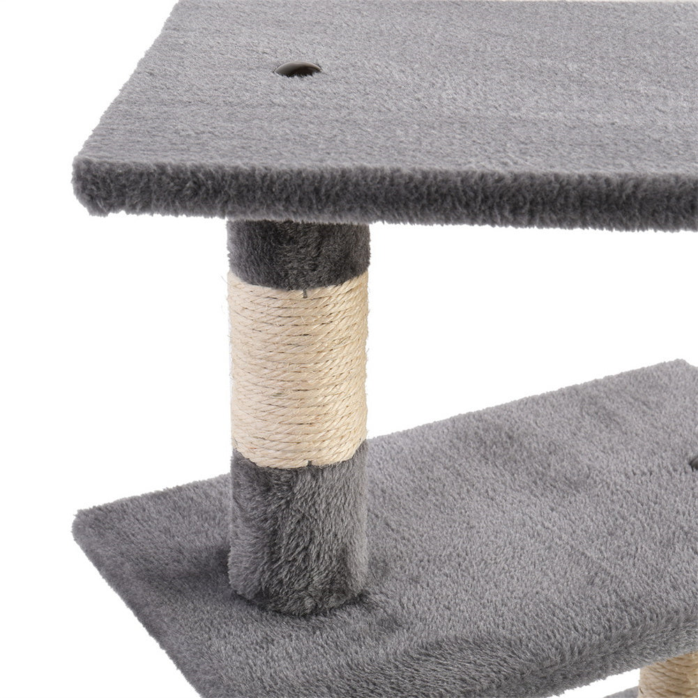 BEESCLOVER 32in Three-layer Cat Climbing Frame Pet Play Condo Grey