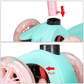 YIWA Toddlers Scooter Non-foldable 3-speed Adjustment Scooter Blue Pink