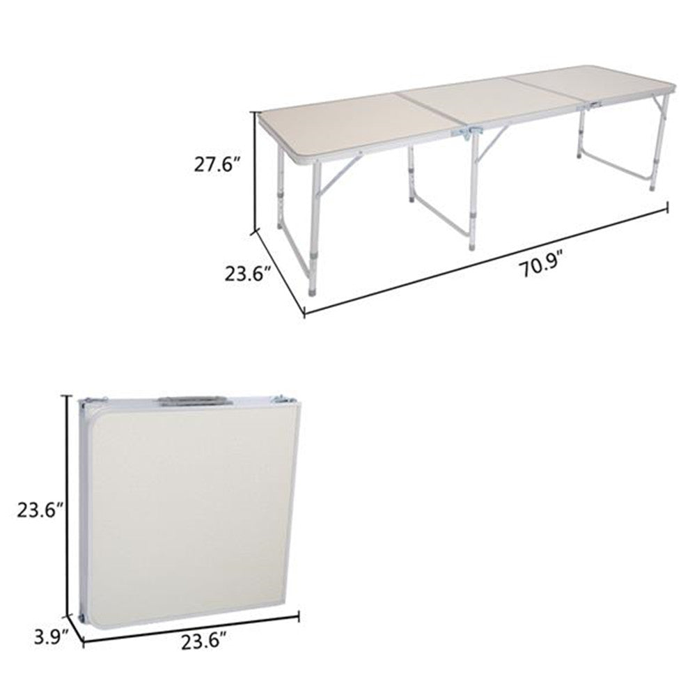 AMYOVE Folding Table for Home Picnics Camping Trips Buffets Barbecues White