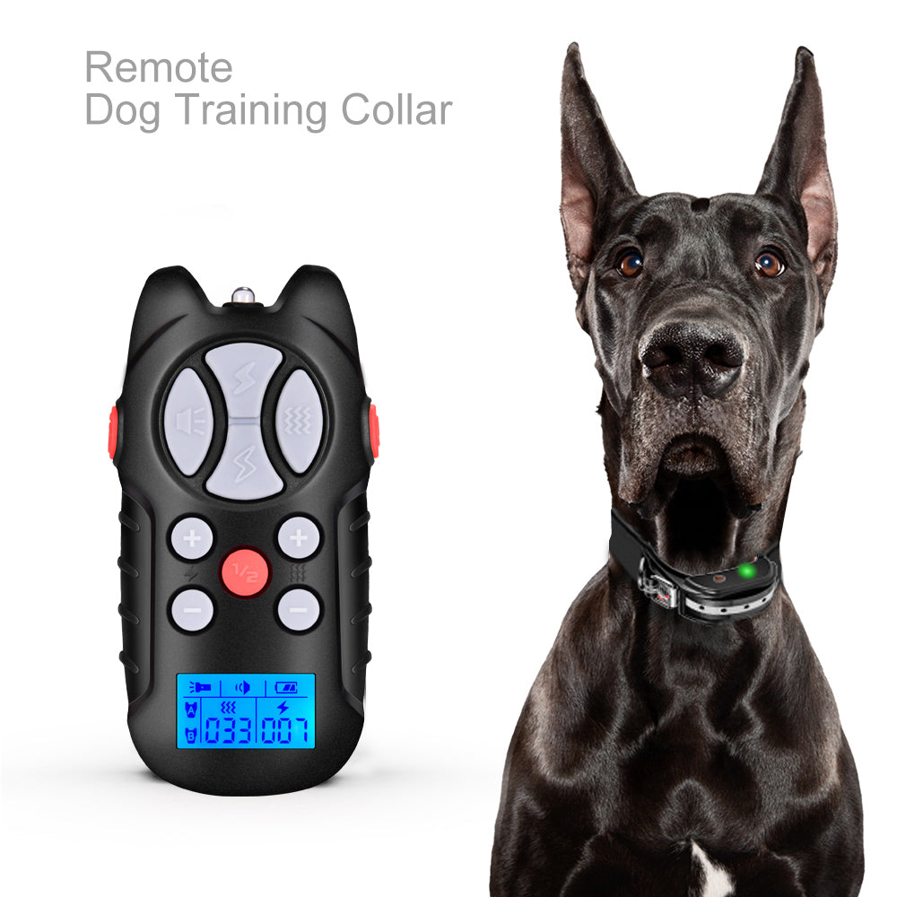 BEESCLOVER Dog Training Collar Dog Shock Collar Rechargeable Waterproof Black