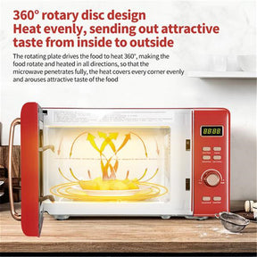 ZOKOP 20L Retro Microwave Oven with Cold Rolled Plate Red