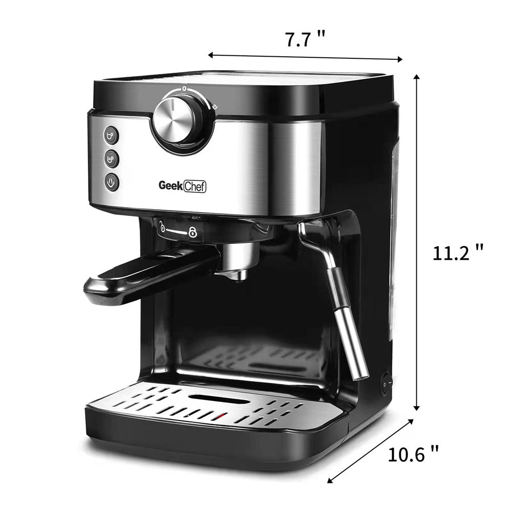 Geek Chef 1.4L Espresso Machine Coffee Maker Stainless Steel