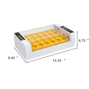 DISHYKOOKER Poultry Automatic Incubator for 24 Eggs with LED Egg Lighter Water Injector White