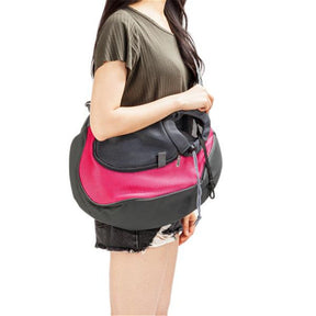 BEESCLOVER Pet Sling Bag Breathable Mesh Travel Safe Single Shoulder Bag Rose Red