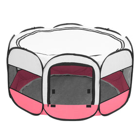 BEESCLOVER Pet Playpen 36 Inch Portable Foldable Fence Pink