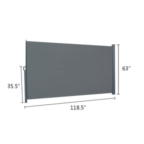 THBOXES 1.6x3m Side Pull Shed Instant Canopy Sunshade Wall Anti Peeping Dark Gray