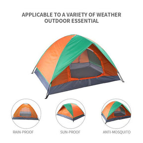 THBOXES Double-door Double-layer Folding Tent for Out Camping Beach Shelter
