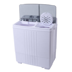 ZOKOP 16.5Lbs Semi-Automatic Washing Machine with Double Tub Grey