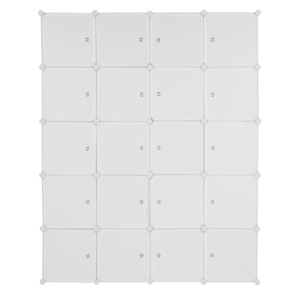 AMYOVE 5-layers 20-grids Modular Closet Cabinet Storage  Shelves Cube Organizer White