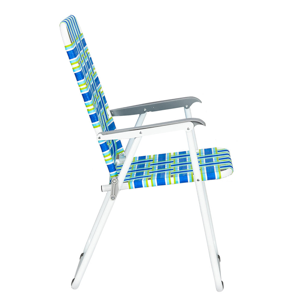 ALICIAN 2pcs Strip Beach Chair 120kg Folding Beach Seat Chair Blue