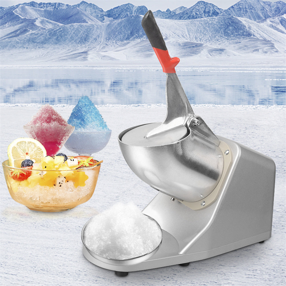 DISHYKOOKER 143lbs/h Electric Ice Crusher Household with Removable Blades Silver