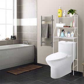 RONSHIN 3-tier Bathroom Storage Rack Towels Toiletries Toilet Organizer White