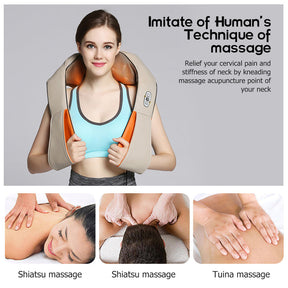 DSSTYLES U-shaped Shoulder Neck Massager 3-speed Rolling Kneading Massager Grey