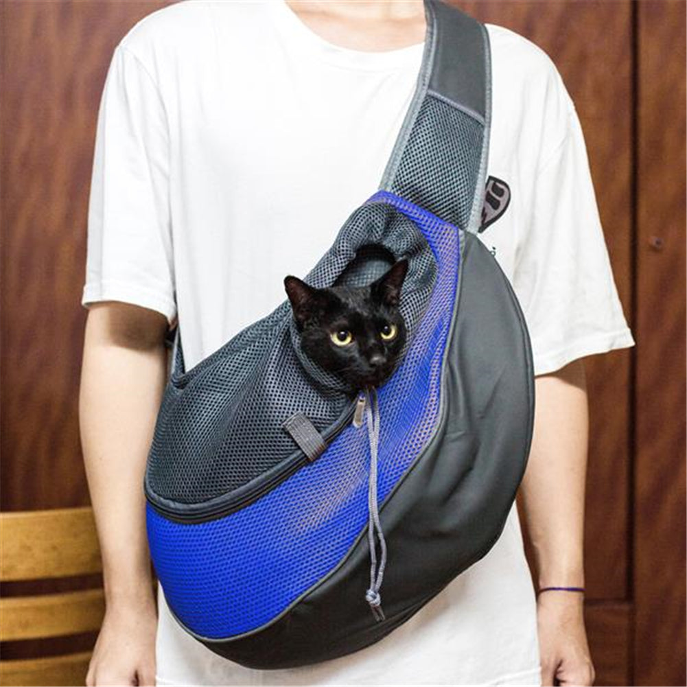BEESCLOVER Pet Dog Sling Backpack Cat Puppy Comfort Travel Tote Single Shoulder Bag Blue