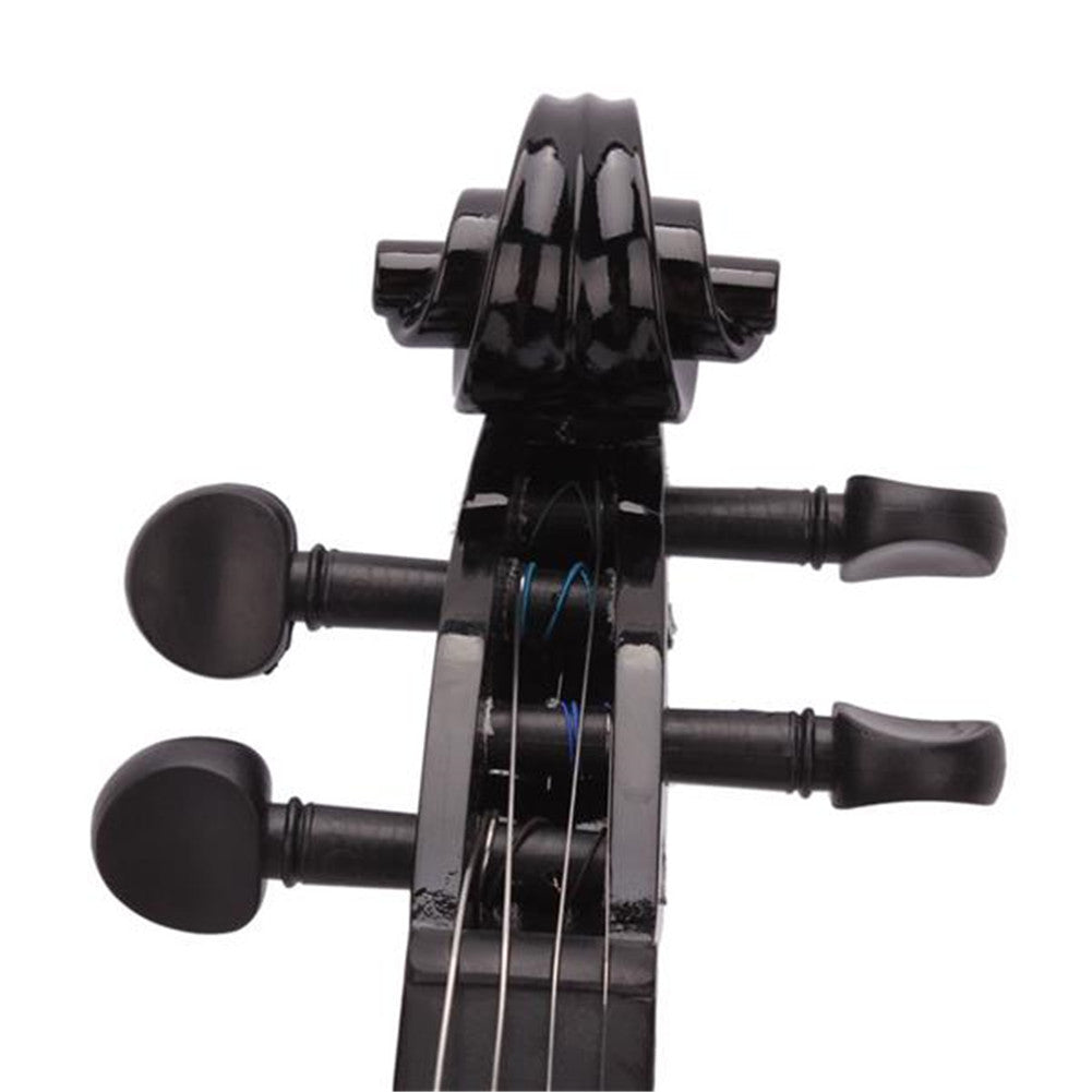 YIWA 1 Set Pine 4/4 Solid Wood Acoustic Violin Case Bow Rosin Black
