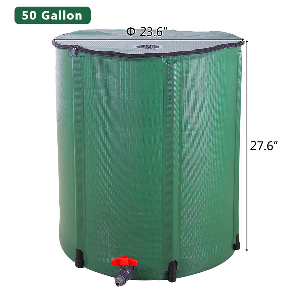 RONSHIN 500d 50 Gallon Folding Rain Barrel Foldable Rain Bucket Green