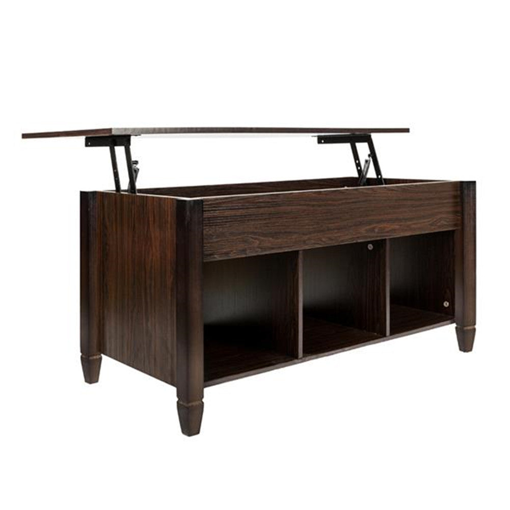 AMYOVE Modern Coffee Table Lift Top Wood for Home Living Room Brown