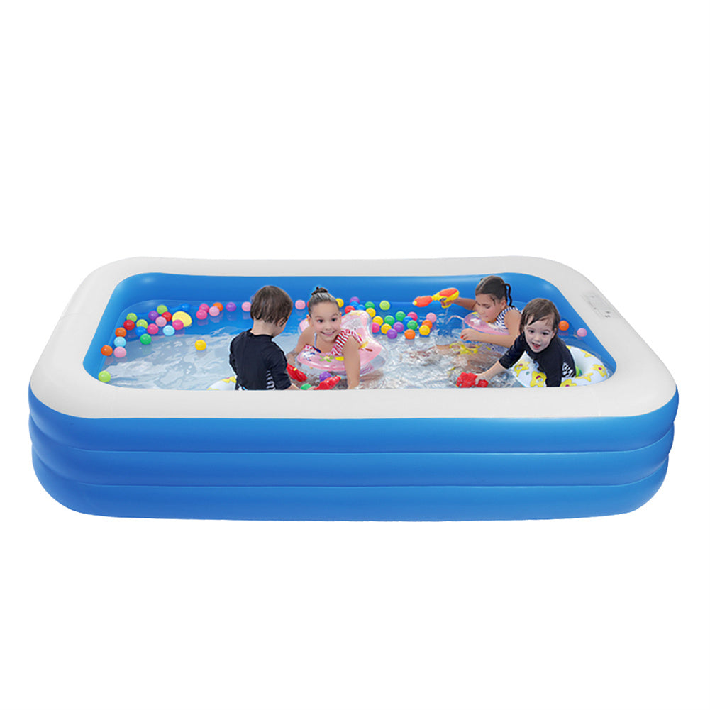 THBOXES 120x72x22inch Inflatable Swimming Pool Wall Cuboid Stored for Backyard Garden Blue