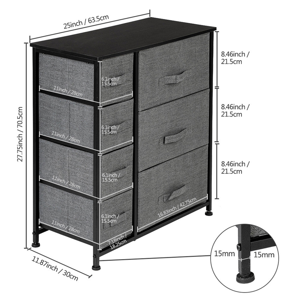 AMYOVE 7-Drawer Dresser Storage Cabinet for Bedroom Hallway Closet Office Organizer