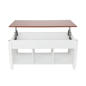 AMYOVE Coffee Table Lift Top Wood Home Living Room Storage White