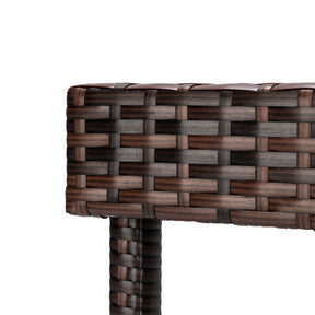 AMYOVE 4pcs Rattan Stool Iron Frame Multi-functional Retro Bar Chair 38x38x61cm Brown