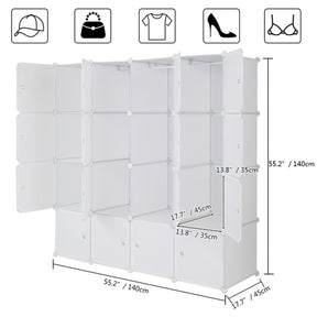 AMYOVE 4 Layer 16 Cube Organizer 142*47*142cm Diy Assemble Cabinet White