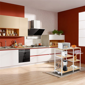 ALICIAN 4-layer Microwave Oven Rack Floor-standing 90*40*84cm White Maple