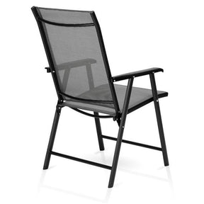 ALICIAN 4pcs/set Portable Folding Chairs with Armrests Grey