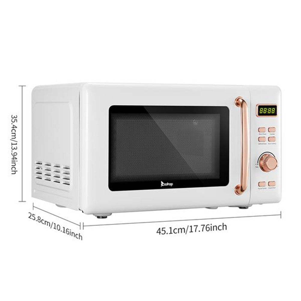 ZOKOP 20L Retro Microwave Oven with Cold Rolled Plate White