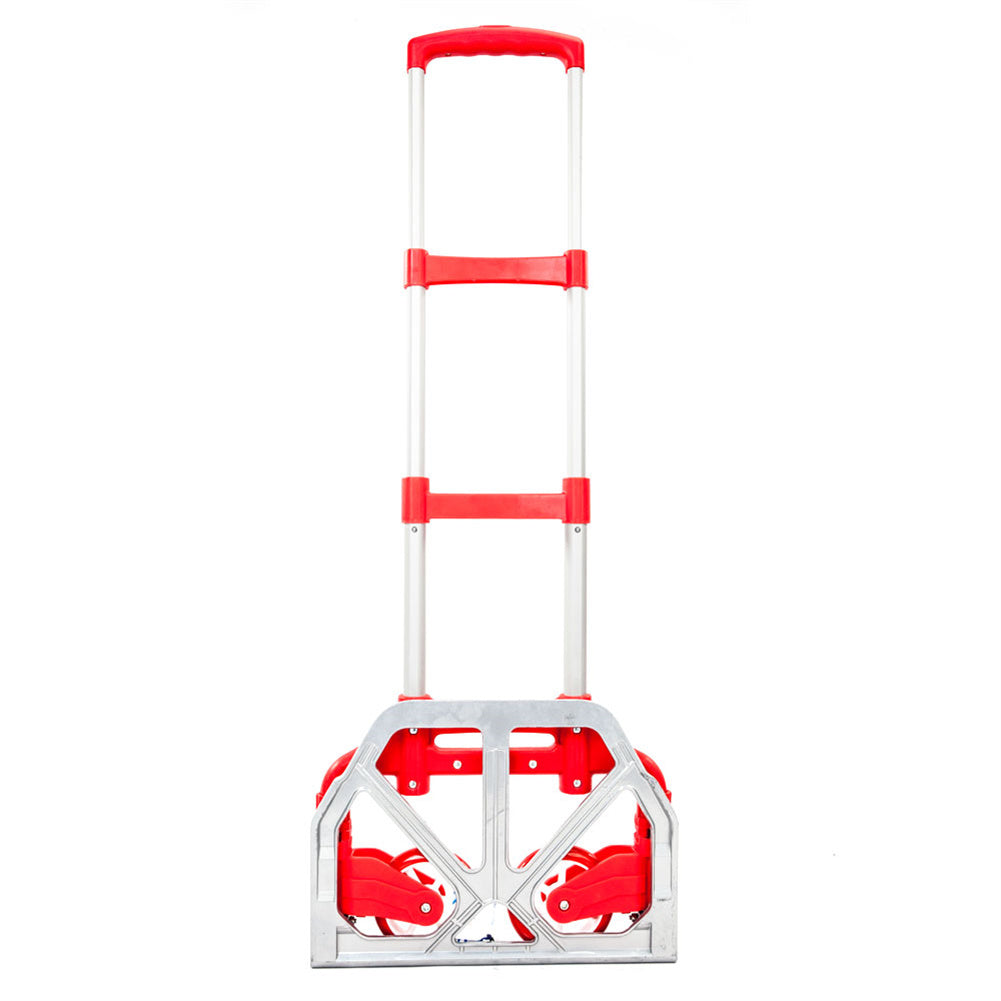 RONSHIN Trolley Cart Portable Cart Foldable Retractable Luggage Cart Red